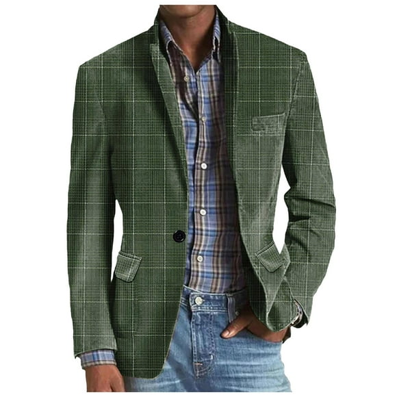 BOBOGOJP Men's Casual Blazer Jacket Business Wedding Party Jacket Suit Coat (Amry Green,XXL)