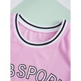 thumbnail image 5 of Miaeowve Kids Boys Girls 2 Piece Basketball Outfits Athletic Jersey T-Shirt with Mesh Shorts Sports Pink 120, 5 of 7