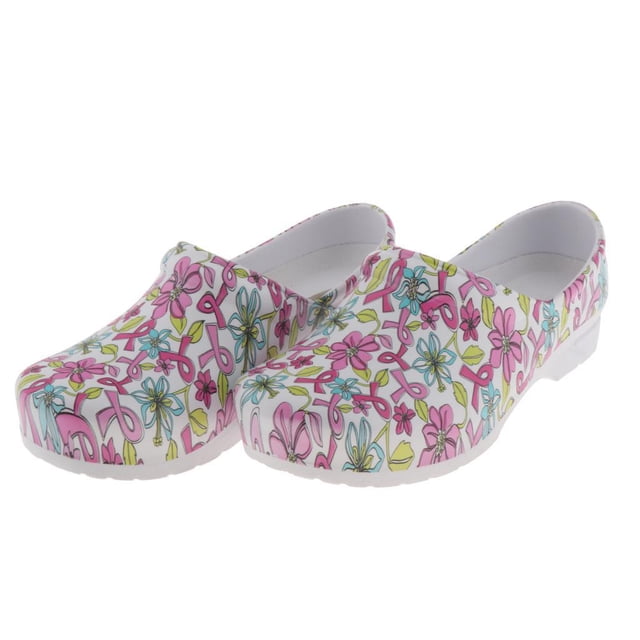 Zapatos de trabajo con patrón de cinta rosa para mujer, para enfermería, chef, cocina, restaurante, s casuales de verano, zapatos plano 41 Baoblaze zapatillas de enfermería para mujer