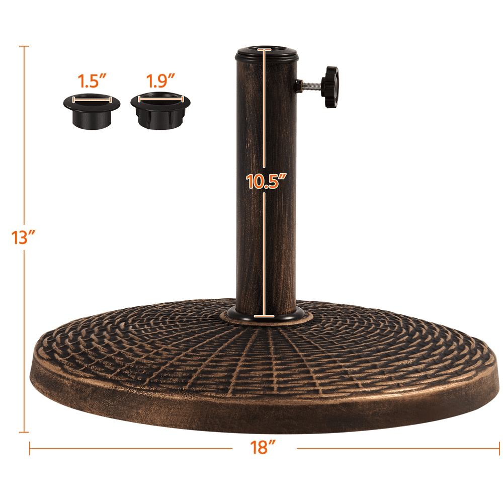 Yaheetech 22lbs Round Patio Umbrella Base Stand, Bronze