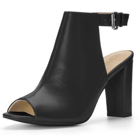 open toe sling back booties