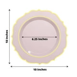 Efavormart 10 Pack | 10" Blush / Rose Gold Plastic Dinner Plates Disposable Tableware Round With ...