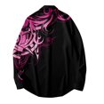 thumbnail image 3 of Camisas Para Hombre Manga Larga Negra Camisa de manga larga holgada de los hombres de la impresión digital 3d de la tendencia de la moda (Pink, 4XL), 3 of 4