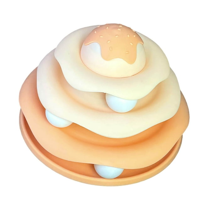 EGNMCR Toy Track Ball For Catss Funnyny Attractive For Indoor Catss Multilayer Designss Structure Of Ice Cream Detachable And Easy To Clean cat spinning wheel