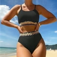 thumbnail image 4 of SOMER Women's Swimsuit 2 Piece Bikini Set Bathing Suits Split Sexy Pleated Bikini Tummy Control Swimwear, 4 of 5
