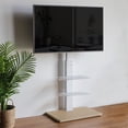 thumbnail image 4 of Modern Floor TV Stand Swivel for 40 to 75 inch White 3 Shelf TV Mount Stand, White, 4 of 7