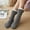 Dark Gray, variant on Homenesgenics Compression Socks for Women Fuzzy Slipper Ankle Boot Crew Diabetic Winter Thick Slipper with Grippers Non Slip Warm Fuzzy Clearance