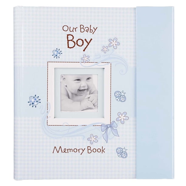 Christian Art Gifts Boy Baby Book of Memories Blue Keepsake Photo Album