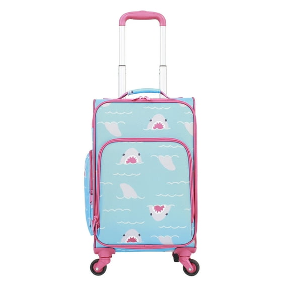 CRCKT Kids Boy 21" Softside Carry-on Luggage With 360 Spinner Wheels, Sharky Blue