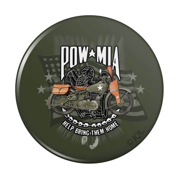 POW MIA Army Motorcycle Bike Bring Them Home Pinback Button Pin