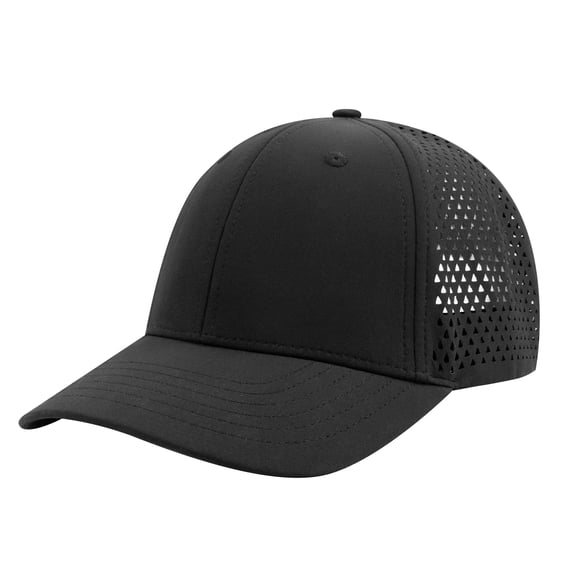 TOPTIE Quick Dry Baseball Cap Ventilated Sports Laser Cut Mesh Back Golf Hat-Black