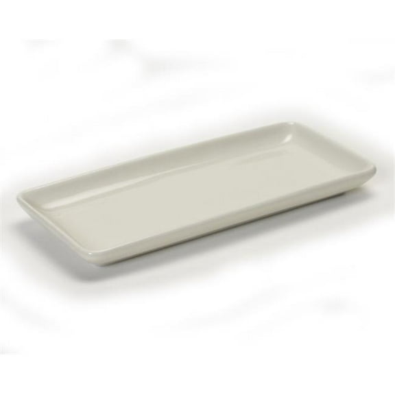 Tuxton China BEZ-1141 11.5 in. x 5 in. Tray - Eggshell - 1 Dozen