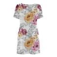 thumbnail image 4 of Fankiway Robe d'Été Imprimée pour Femmes, Jour de l'Indépendance, Décontractée, à Manches Courtes, Col Rond, Grande Taille, Printemps 6793, 4 of 5