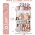 thumbnail image 3 of 360° Rotating Makeup Organizer, Diamond Pattern DIY 5 Adjustable Layers Skincare Clear Cosmetics Organizer for Vanity Countertop with Perfume Tray, 3 of 7