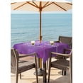 thumbnail image 2 of Outdoor Tablecloth with Umbrella Hole and Zipper, Boho Floral Square Table Cloth 60x60 Inch Waterproof Tablecloth, Purple Flowers Vintage Bohemian Watercolor Picnic Table Cover for Patio Camping, 2 of 7