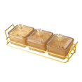 thumbnail image 2 of deevoka Divided Serving Dishes Decorative Appetizer Tray for Home Gatherings Parties 3 Compartments, 2 of 8