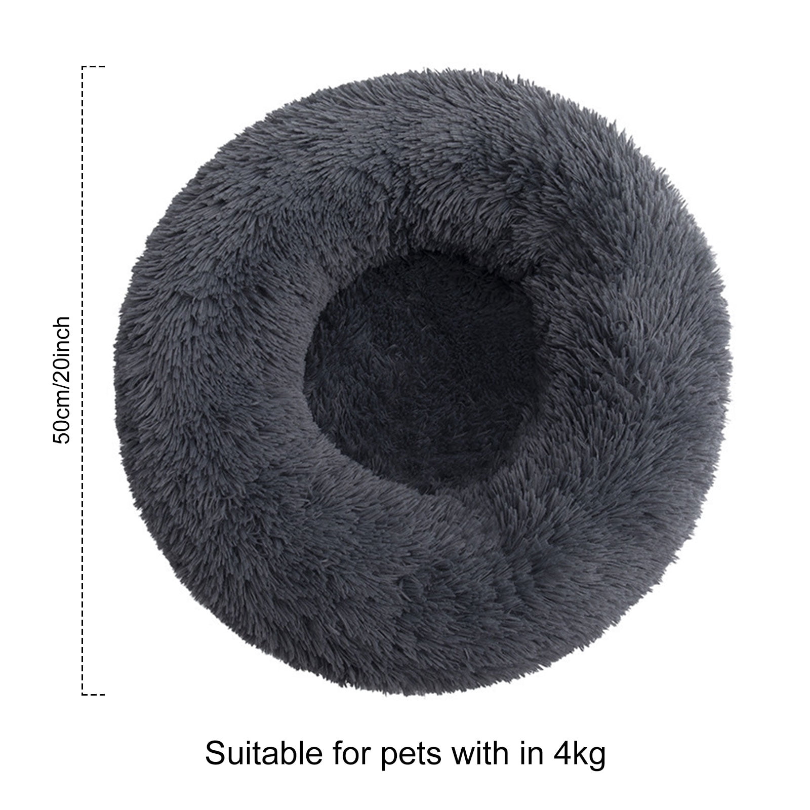 Xinlie Round Plush Pet Bed for Cats Small Dogs ,Fluffy Soft Pet Calming Bed Sleeping Kennel Nest 19.68in