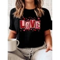 thumbnail image 1 of Valentine's Day Theme Elements Printed Women's T-Shirt, Valentine's Day Gift Casual, Fashionable, CoCamisetas para mujer, lindas camisetas con estampado gráfico, de manga corta, estilo casual, para ve, 1 of 7