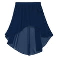 thumbnail image 3 of TiaoBug Kids Girls Ballet Latin Lyrical Dance Skirts High-Low Dance Wrap Skirt Performance Dancewear 6-14 Navy Blue 12, 3 of 7