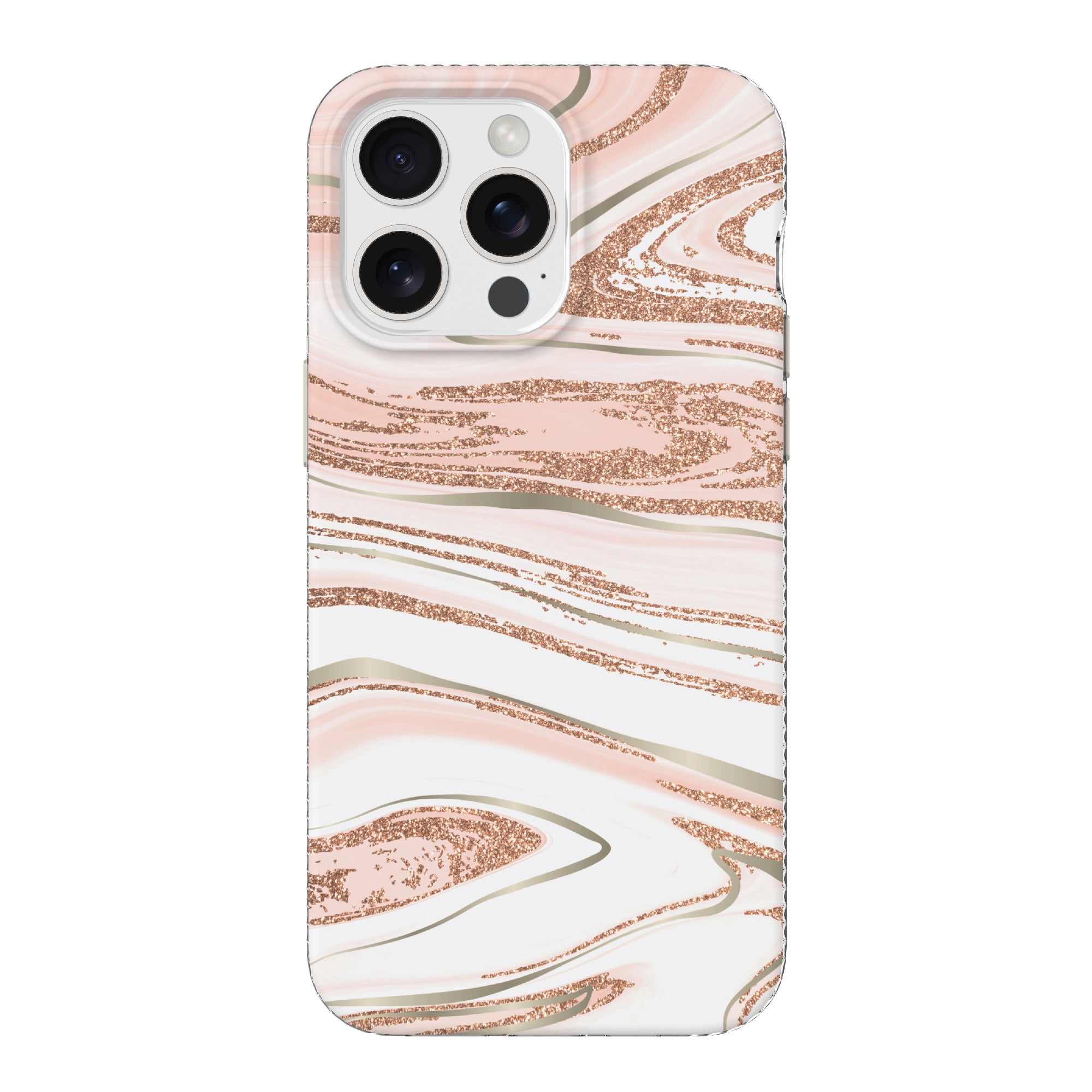 onn. Phone Case for iPhone 15 Pro Max - Pink Gold Marble