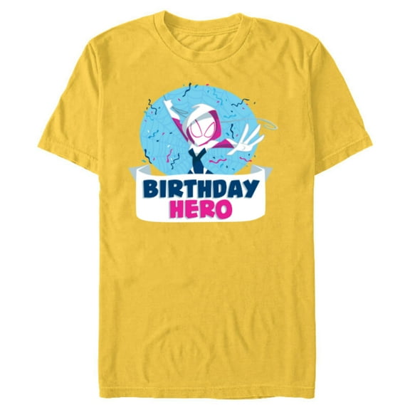 Marvel Spider-Gwen Ghost Spider Toony Confetti Birthday Hero - Short Sleeve Blended T-Shirt for Adults - Customized-Yellow