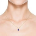 thumbnail image 3 of ANGARA Natural Solitaire Round Tanzanite Pendant with Diamond Bale in 14K Yellow Gold for Women (Size-6mm) | December Birthstone, Anniversary, Jewelry Gift for Women | Natural Tanzanite Necklace, 3 of 7