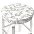 thumbnail image 3 of Xecao's Hand Drawn Rabbit Print Stool Covers offer stylish, washable protection for PU round bar stools, perfect for home or commercial use., 3 of 7