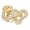 Gold, variant on Trendy 2g Lightweight Copper Mouth Jewelry Featuring Twin Love Shape Cubic Zirconia Body Piercing Decors