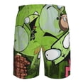 thumbnail image 6 of Green Invader Zim Gir Men's Beach Shorts Swim Trunks Casual Quick Dry Board Shorts Swimwear with Mesh Lined and Pockets, 6 of 8
