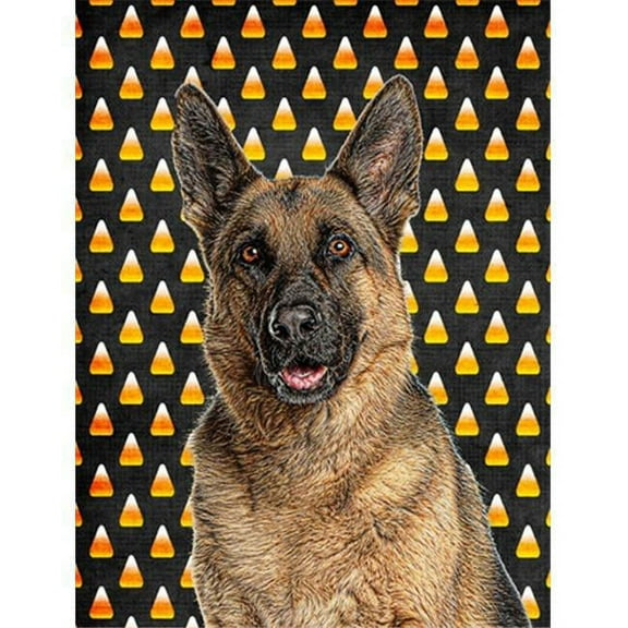 Candy Corn Halloween German Shepherd Flag Garden Size