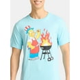 thumbnail image 2 of Simpons, Men's & Big Men's, Graphic Tee Shirt, Homer Griller Patriotic Americana July 4th, Sizes XS-5XL, 2 of 5
