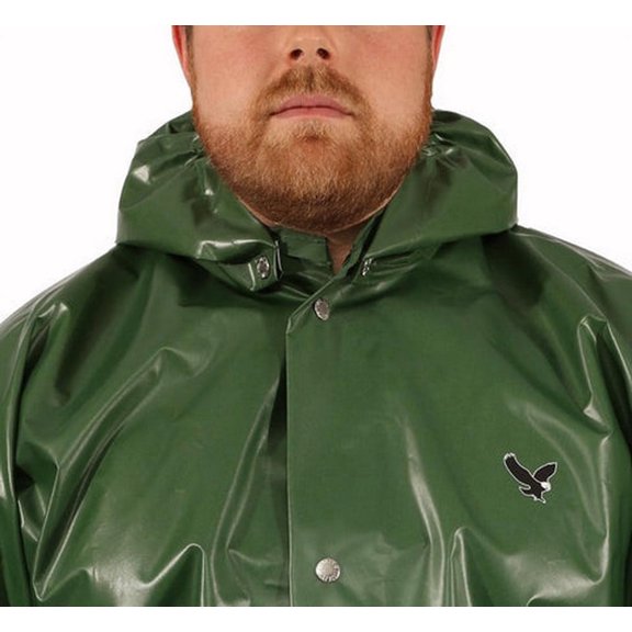 Iron Eagle Rain Hood, Green, Snaps, Nylon/Polyurethane H22148