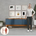 thumbnail image 4 of Kappesberg Athens 3-Door Tv Stand with Soft-Close Doors and Built-in Handles - Golden Oak/Blue, 4 of 8