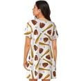 thumbnail image 2 of Bixox Baseball Sport Pattern Women's Nightgown, Soft & Breathable Sleepwear, Round Neck Knee-Length Pajama Dress,Loungewear for Home & Sleep, 2 of 7