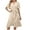 Beige, variant on Toonshare Denim Flattering Womens Dresses Women's Fashion Casual Spring Summer Short Sleeve V-Neck Mid-Calf Dress