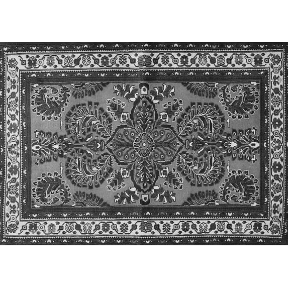 Ahgly Company Indoor Rectangle Persian Gray Traditional Area Rugs, 2' x 5'