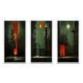 thumbnail image 2 of Designart "Urban Solitude under the Full Moon III" Modern Geometric Framed Wall Art Set Of 3 - Green Abstract Geometric Frame Canvas Set For Living Room Decor, 2 of 6