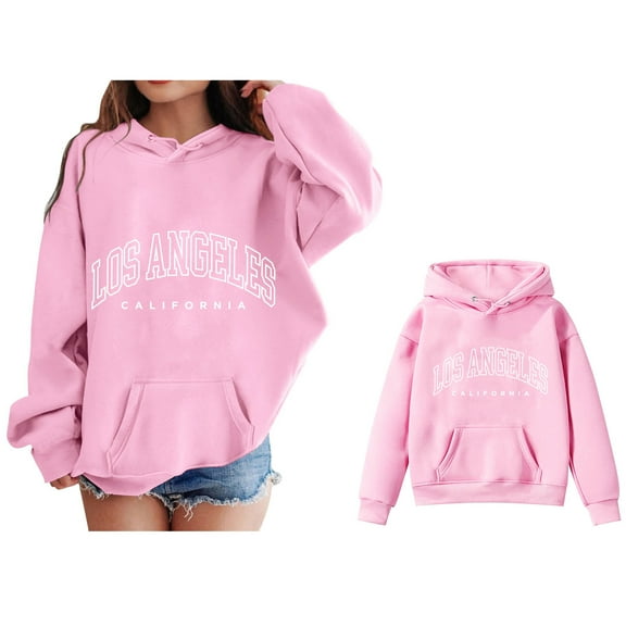 Boys Hoodie Kids City Name Letter Print Pink Hooded Casual Long Sleeve Hoodie Sweatershirt Pullover Winter Clothes 7-8 Years Toddler Girl Clothes
