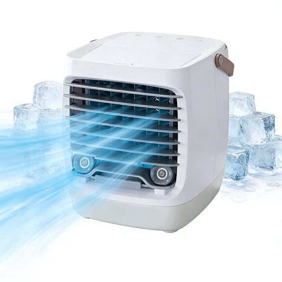Chillzone Evaporative Cooler, Portable Air Conditioners Air Cooler, Personal Mini Air Conditioner With 500 Water Tank, USB Charging, 3-Speed, for Home or Office Use, White