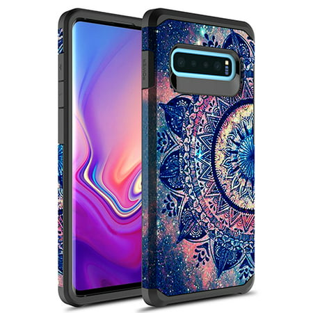 Samsung Galaxy S10 Plus Case, KAESAR Slim Hybrid Dual Layer Shockproof Hard Cover Graphic Fashion Cute Colorful Silicone Skin Cover Armor Case for Samsung Galaxy S10 Plus (Mandala)