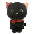 thumbnail image 1 of RV Muñeco de peluche de gato de dibujos animados, juguete de tela de gatito de peluche lindo, juguete de peluche de peluche (negro) brillar Electrónica, 1 of 5