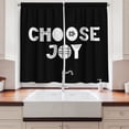 thumbnail image 2 of Ambesonne Choose Joy Kitchen Curtains, Geometric Design Floral, 55"x45", Dark Grey and White, 2 of 3