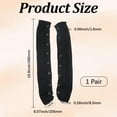 thumbnail image 2 of Black Button Lace Trim Flare Knit Knee High Long Heap Goth Socks Cover Sleeves Kawaii Japanese Style Harajuku Ruffle Winter Leg Warmers for s Women Lolita 80s Party Clothes Accessory Black, 2 of 9