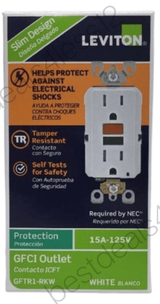 Leviton GFCI Outlet, GFTR1RKW 15 Amp/125 V White