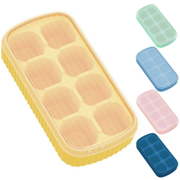 Limei 8 Grids Ice Cube Mold Non-stick Flexible DIY Stackable Square Ice Tray Mold Kitchen Tool