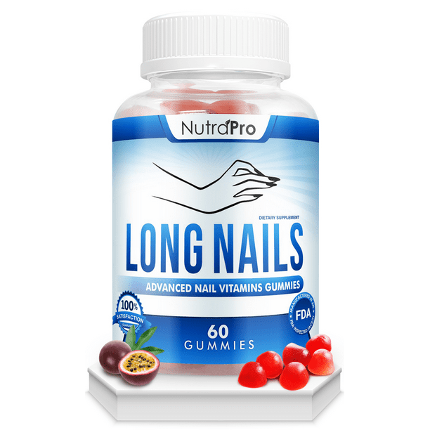 Nail Vitamins for Stronger Nails - Nail Growth Treatment and Strengthener  Supplement Gummies by NutraPro 