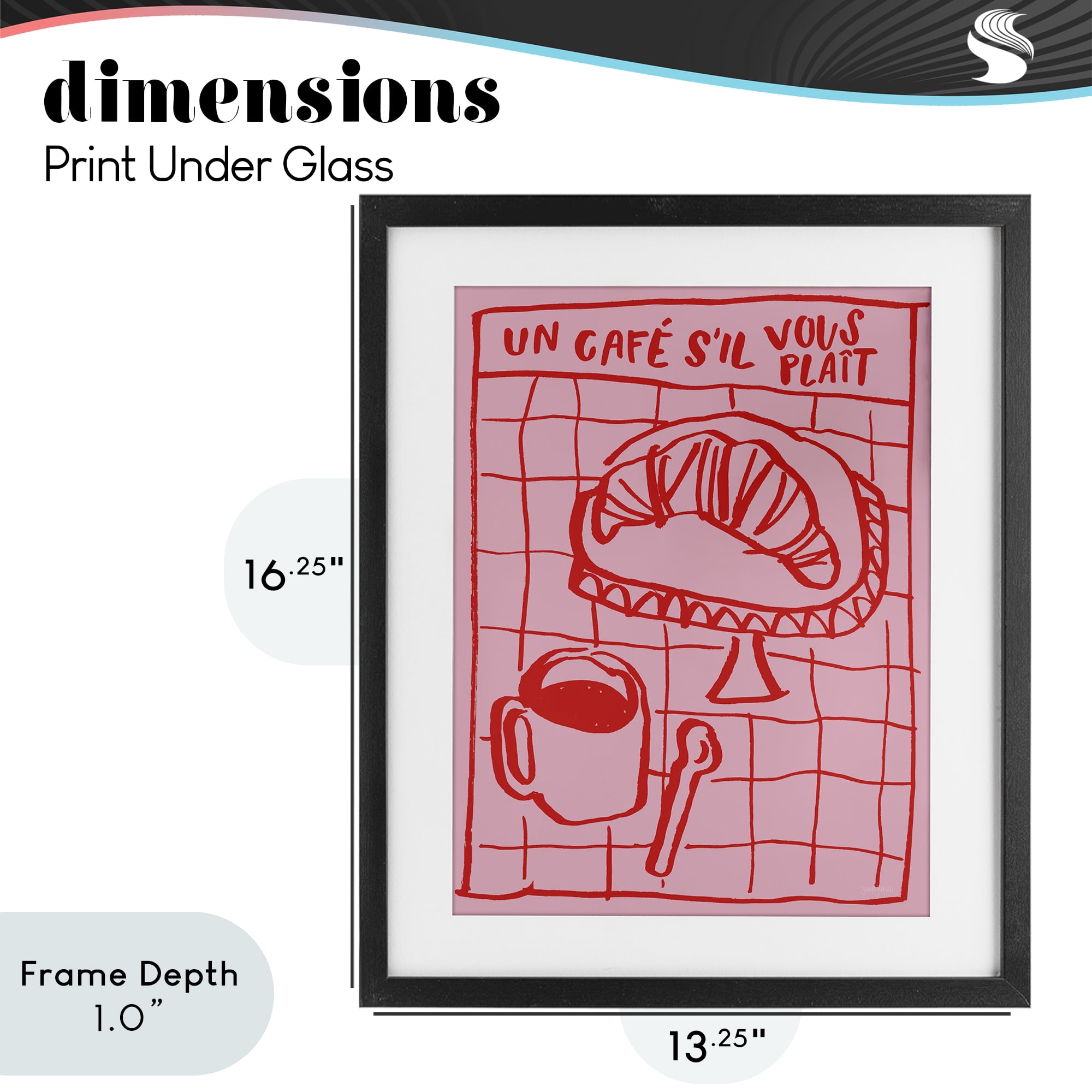 Stupell Industries Cafe Brunch Doodles Black Framed Print Under Glass, design by Jenaya Jackson