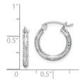 thumbnail image 3 of 925 Sterling Silver Rhodium Plated Diamond Cut Hoop Earrings; for Adults and Teens; for Women and Men, 3 of 3