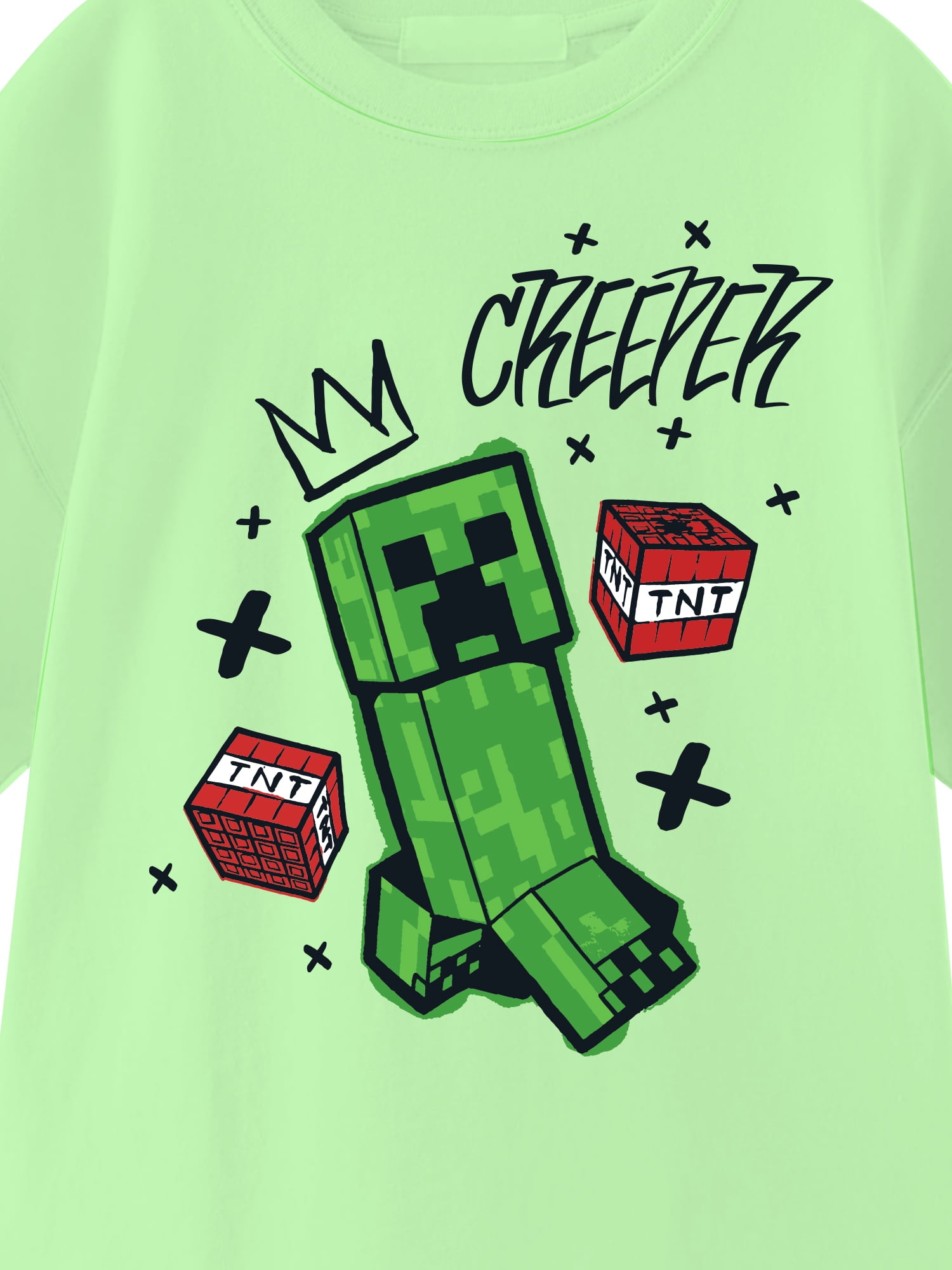 Minecraft, Boys' Elevated Front and Back Graphic T-Shirt, Sizes 4-20