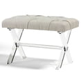 thumbnail image 2 of Cortesi Home  Shayna X bench in Ottoman, Grey Linen, 2 of 4